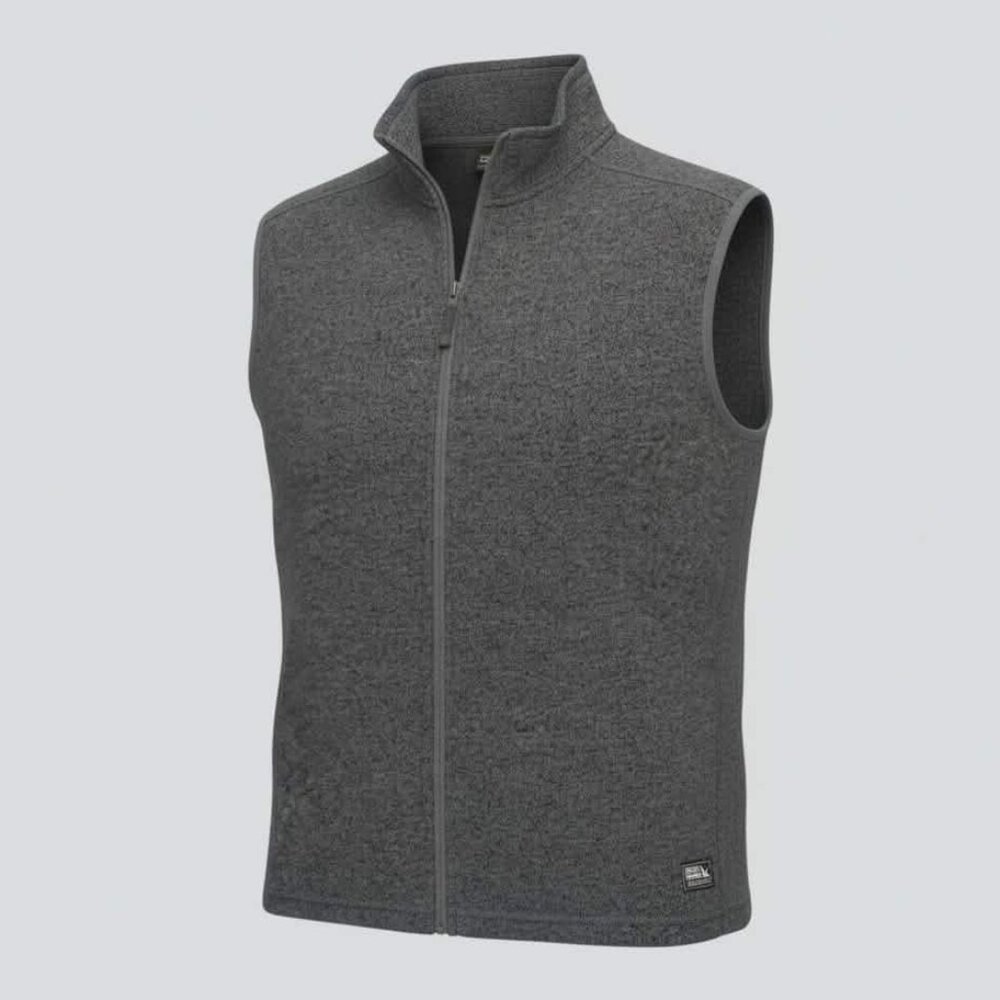 Eddie Bauer Fleece Vest Full Zip Charcoal Gray Slate Mens XL